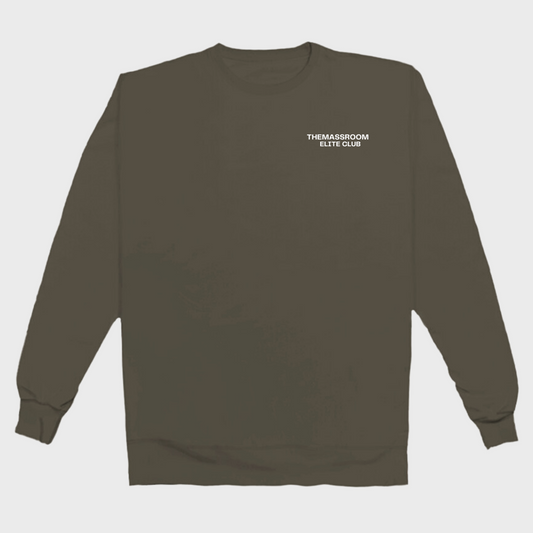 THEMASSROOM ELITE CLUB LUX SWEATSHIRT - OLIVE GREEN